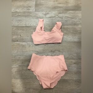 Zaful Blush Textured Bikini